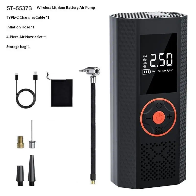 Rechargeable Cordless Tire Inflator with Digital Gauge