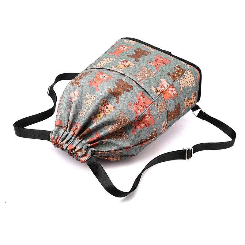 Women's Drawstring Backpack – Foldable Nylon Daypack