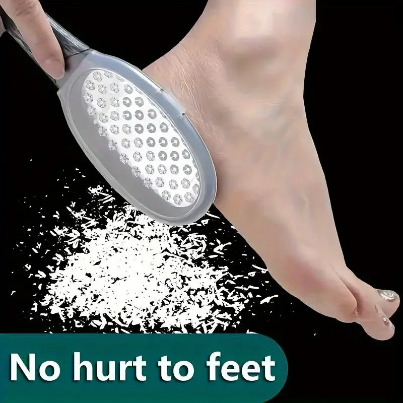 Salon-Smooth Feet at Home — Stainless Steel Foot File | Coarse & Fine Grit, Anti-Splash Ergonomic Design, Durable Home Pedicure Tool
