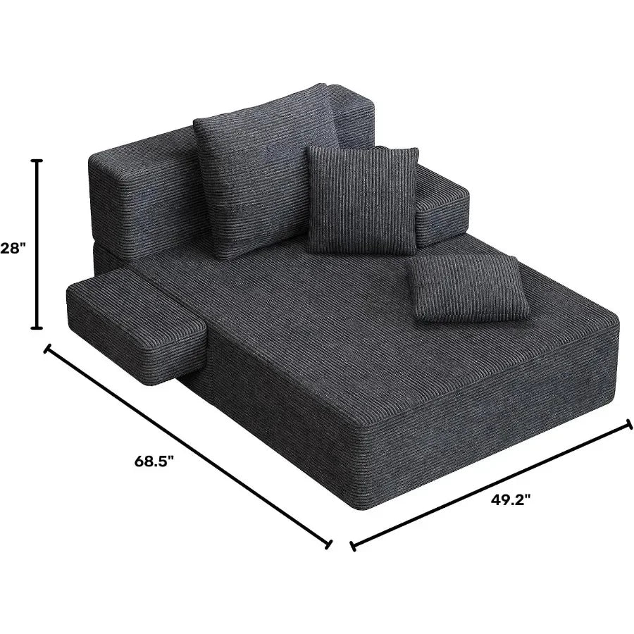 79.5-Inch Oversized Boneless Chaise Lounge
