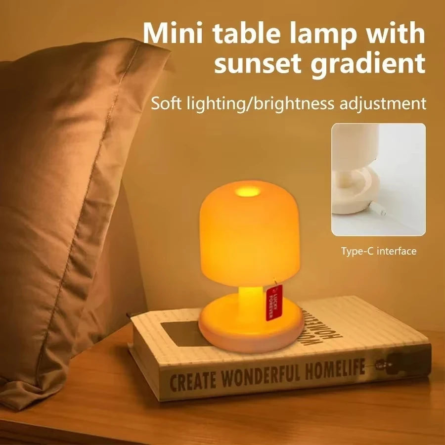 Sunset Night Light – Mini Mushroom-Style Table Lamp