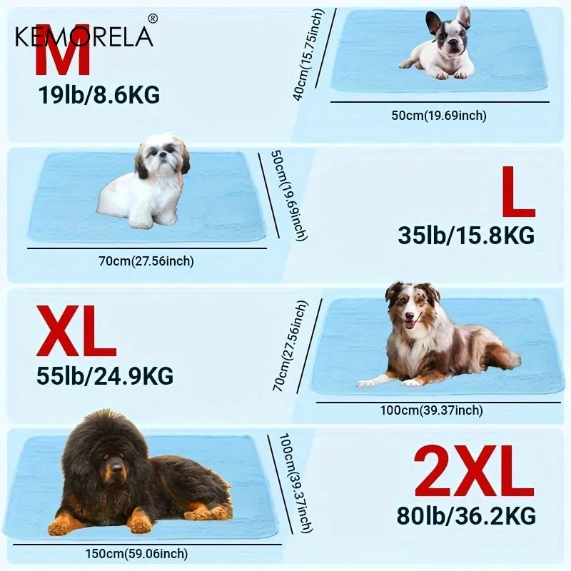 Ice-Cool Pet Cooling Mat – Sweat-Absorbent Summer Bed for Small, Medium & Large Pets, 4 Sizes