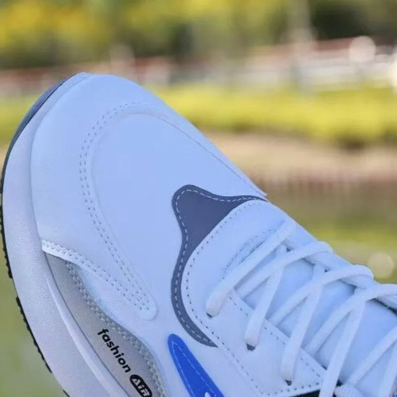 Men's Lightweight PU Leather Casual Sneakers – Breathable Tennis & Running Shoes
