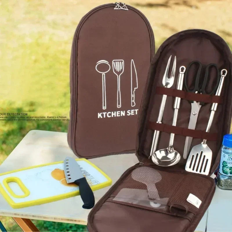 Portable Camping Cooking Utensils Storage Bag — Outdoor Survival Gear
