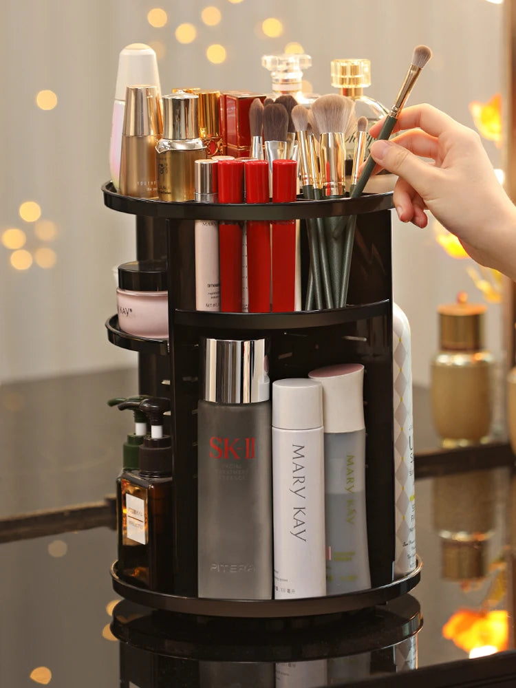360° Rotating Adjustable Skincare Storage Rack