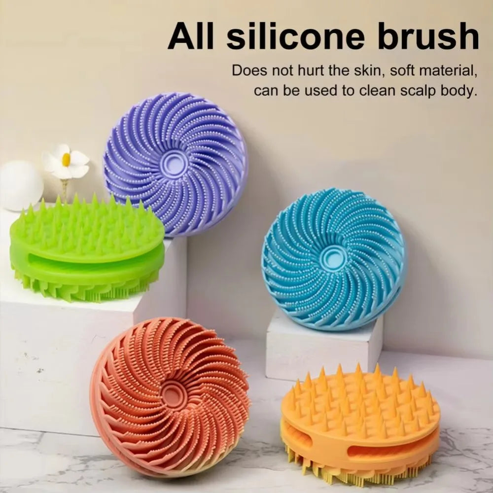 Double-Sided Silicone Shower Brush – Soft Bristle Body Massage & Exfoliating Bath Mud Remover