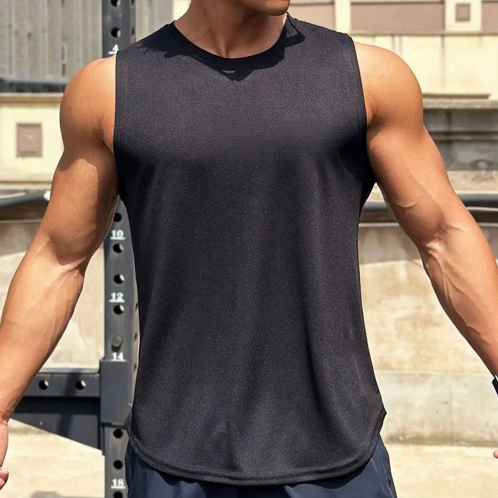 Men's Mesh Sleeveless Running Vest — Lightweight Breathable Training Top