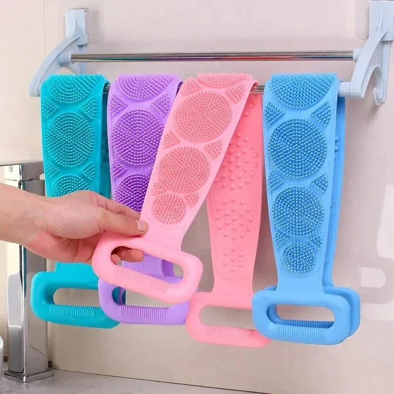 Silicone Back Scrubber Belt – Body Exfoliating Shower Brush & Massage Strap, 60cm