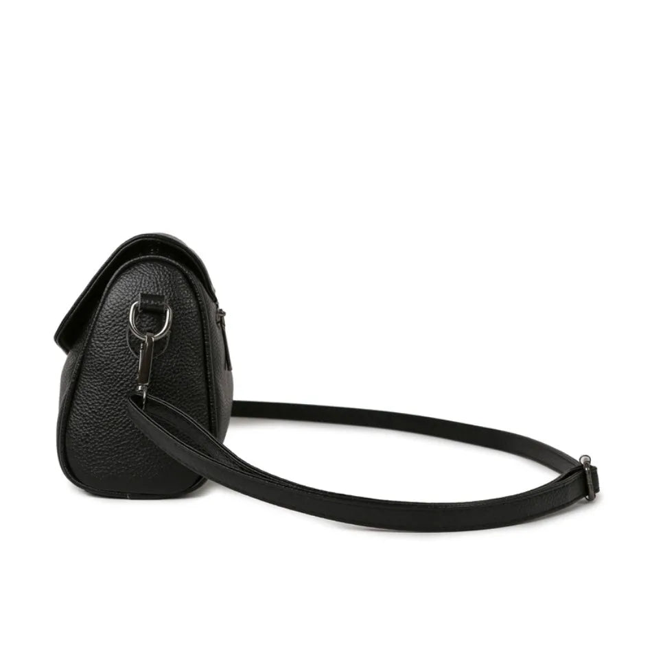 VANDERWAH 100% Genuine Cow Leather Flap Crossbody Shoulder Bag – Designer Messenger Handbag for Women