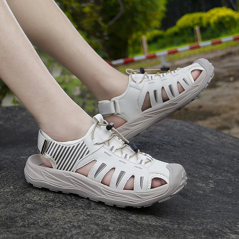 Men's Handmade Breathable Beach Sandals – Lightweight Soft Sole Outdoor Sandals