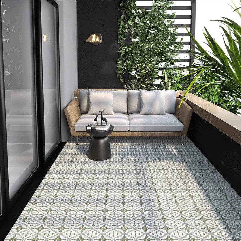Outdoor Balcony Rug – Oil-Proof Non-Slip PVC Leather Carpet for Living Room & Kitchen