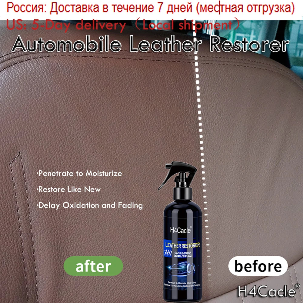 Leather & Plastic Restorer Spray – Deep Moisturizing, Color Restoration & Anti-Oxidation for Car Interiors, 50ml to 300ml