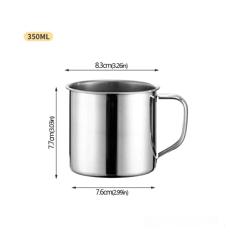 304 Stainless Steel Portable Coffee Mug – Compact Camping & Travel Cup, 50–400ml