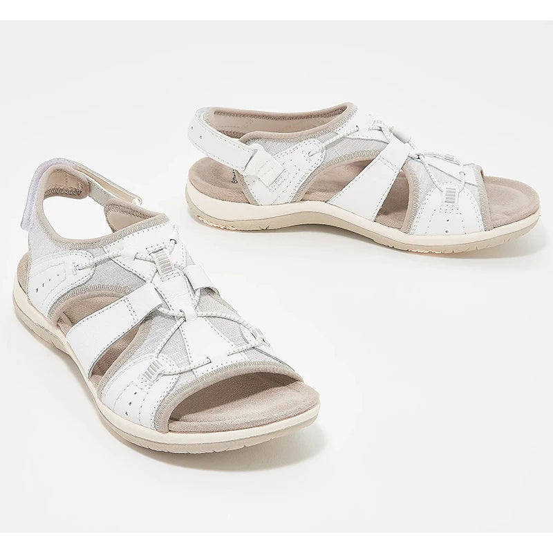 Women's Hollow-Out Adjustable Flat Sandals – Casual Beach Streetwear