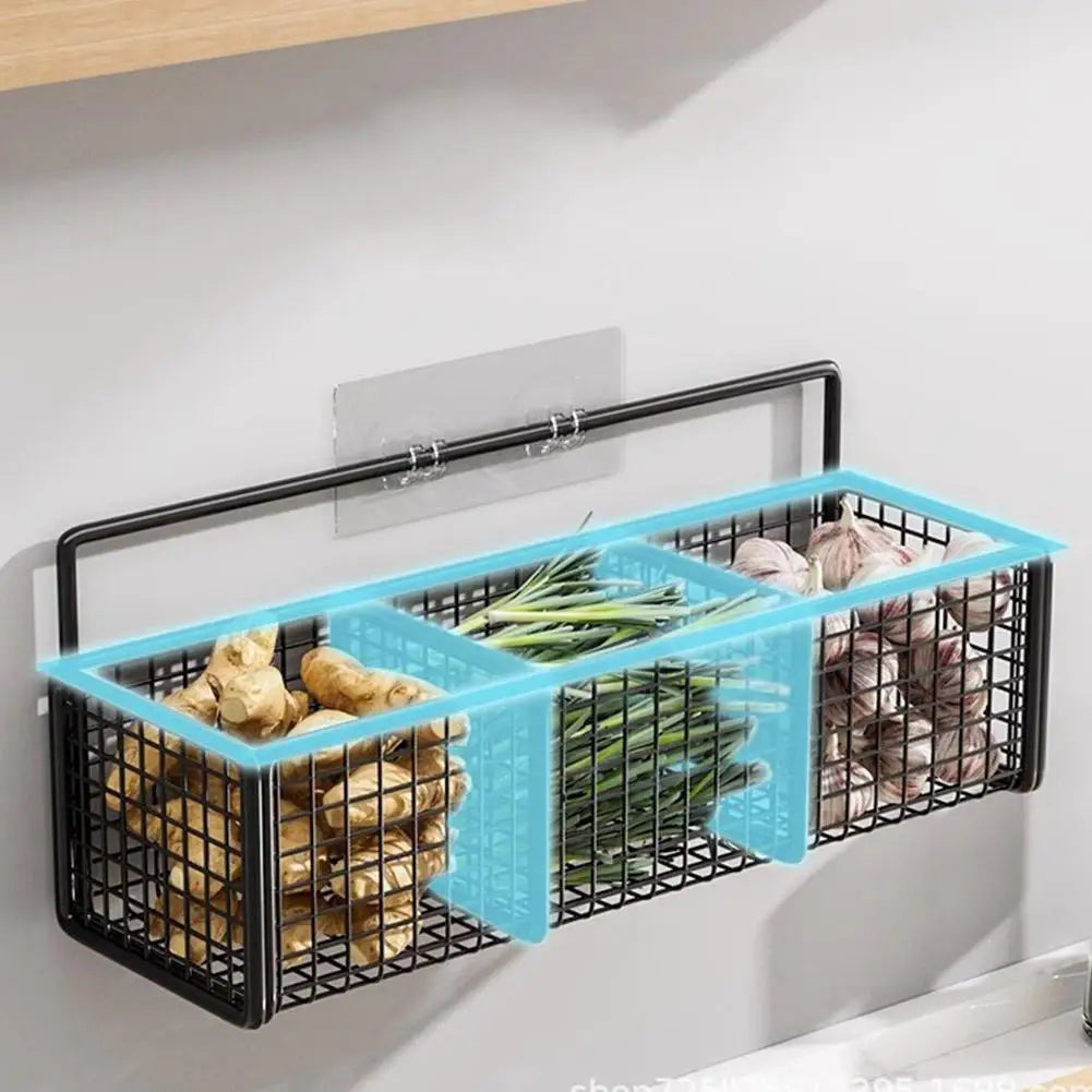 Wall-Mounted Metal Kitchen Shelf — Multi-Function Bath & Shampoo Organizer