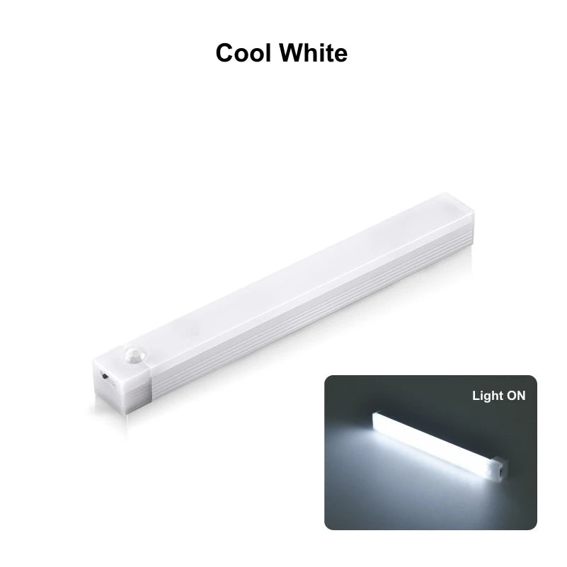 Wireless Motion Sensor LED Bar Light – USB-C Rechargeable, Magnetic Cabinet Lamp, 3 Color Temps, 4 Sizes