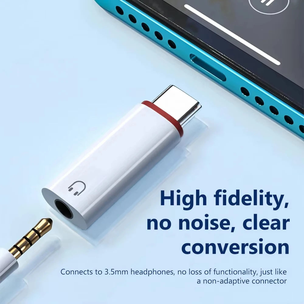 USB-C to 3.5mm Headphone Adapter for iPhone & Samsung