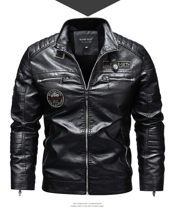 Men's Faux Leather Jacket – Slim Fit Casual Layer