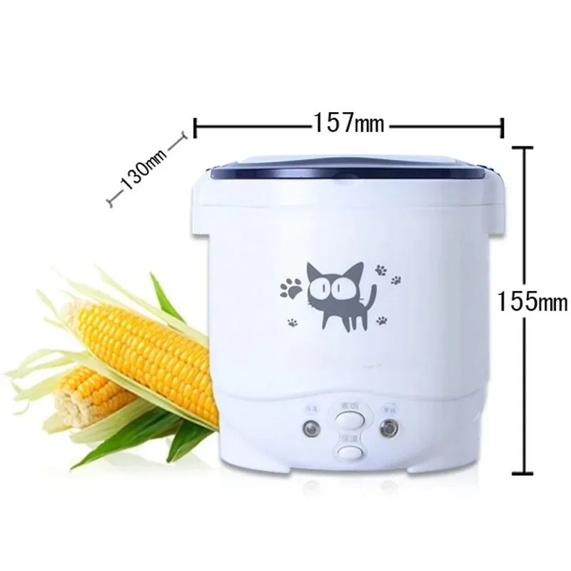 Portable Electric Mini Rice Cooker – 12V/24V/220V MultiCooker for Car, Truck & Home