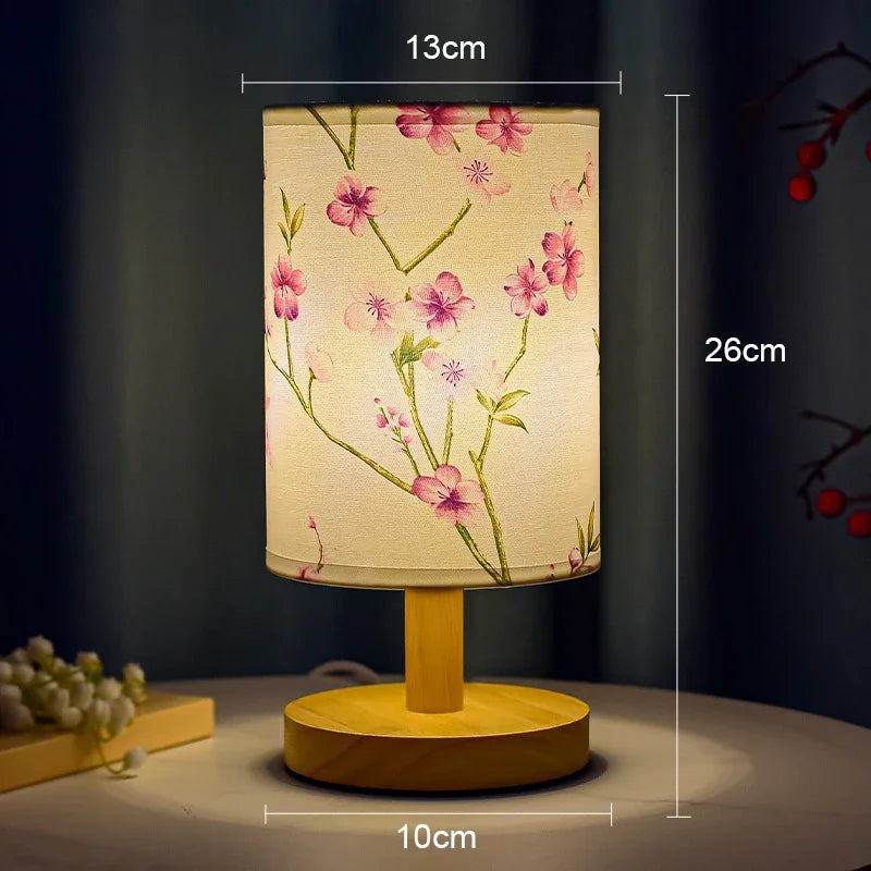 Square Table Lamp – Warm LED & Fabric Shade
