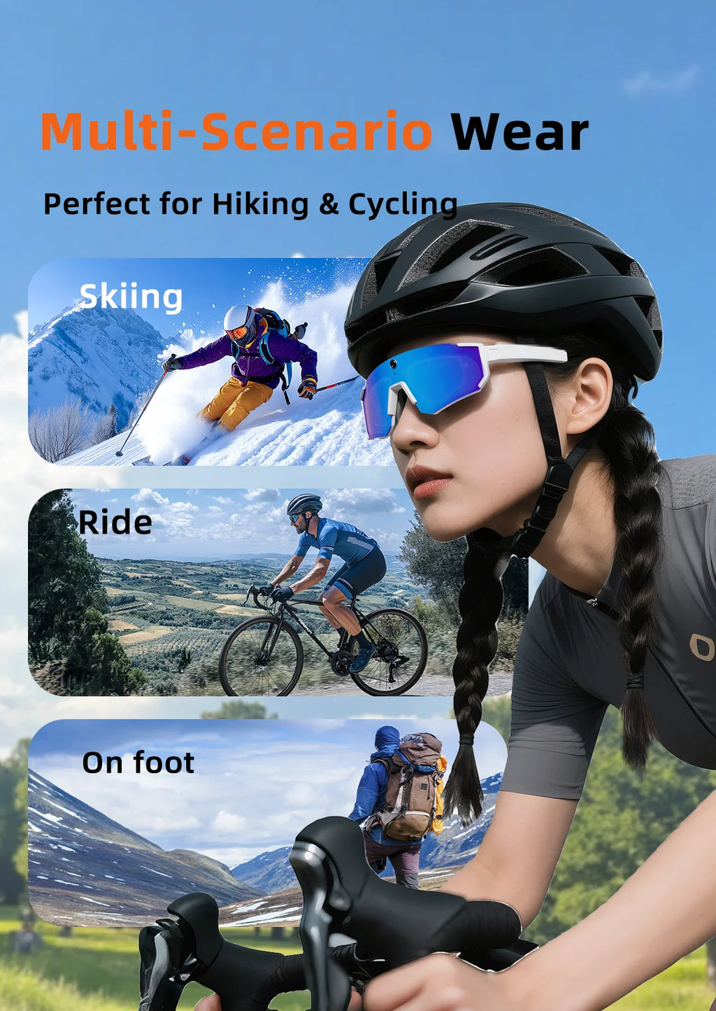 See It. Record It. Share It. — AI Smart Glasses with 800MP Camera, Anti-Shake HD Video & Bluetooth Calling