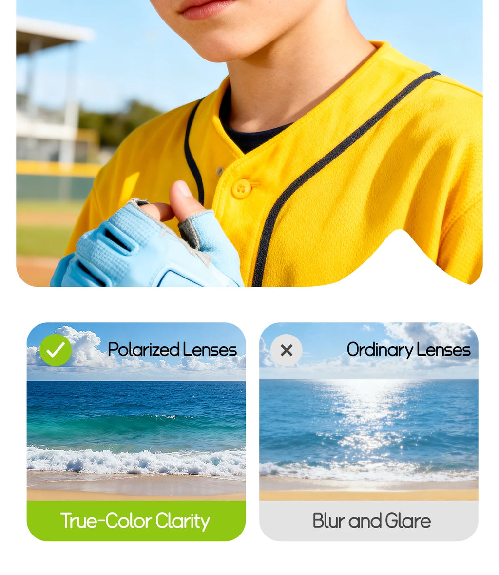 SCVCN Kids Photochromic Sport Sunglasses | UV400 Boys Girls Outdoor Skateboarding Bike Golf Eyewear