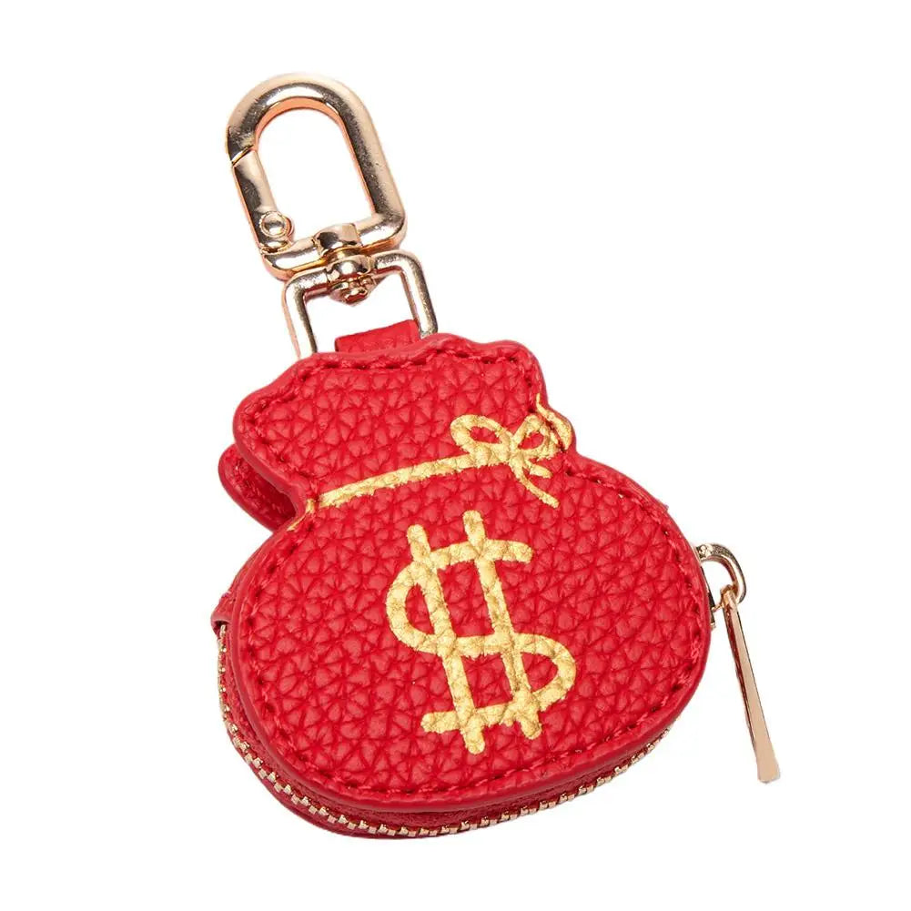 Cute Fruit Shape Leather Coin Purse – Mini Zipper Earphone Bag, Keychain Pendant Wallet for Women & Girls