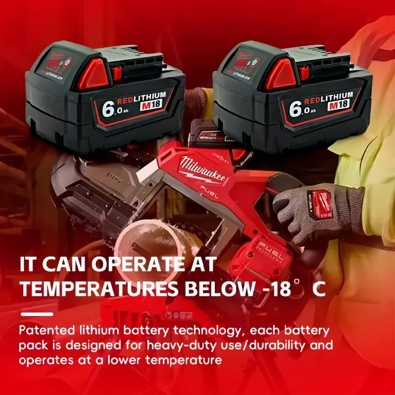 Milwaukee M18 6Ah Replacement Battery – 18V Lithium-Ion Rechargeable for M18 Cordless Power Tools