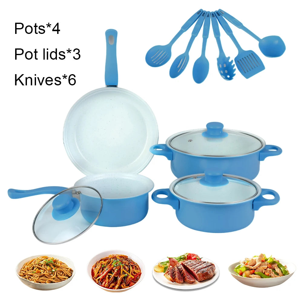 Nonstick Cookware Set – Stackable Pots, Pan & Spatulas