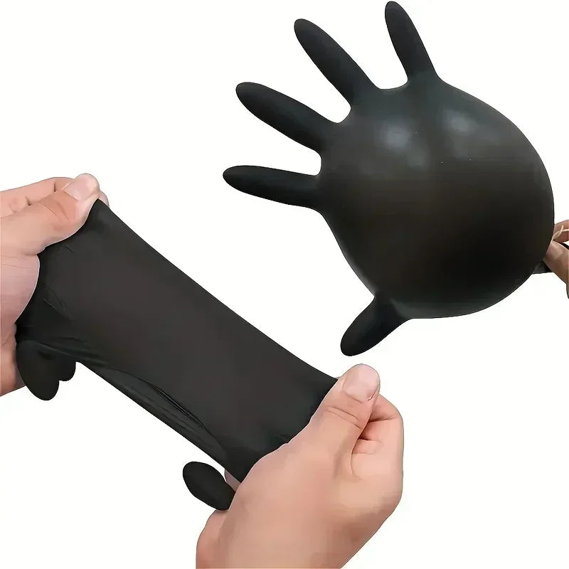 Disposable Black Nitrile Gloves — Latex-Free, Waterproof & Durable for Kitchen, Beauty Salon & Home Use