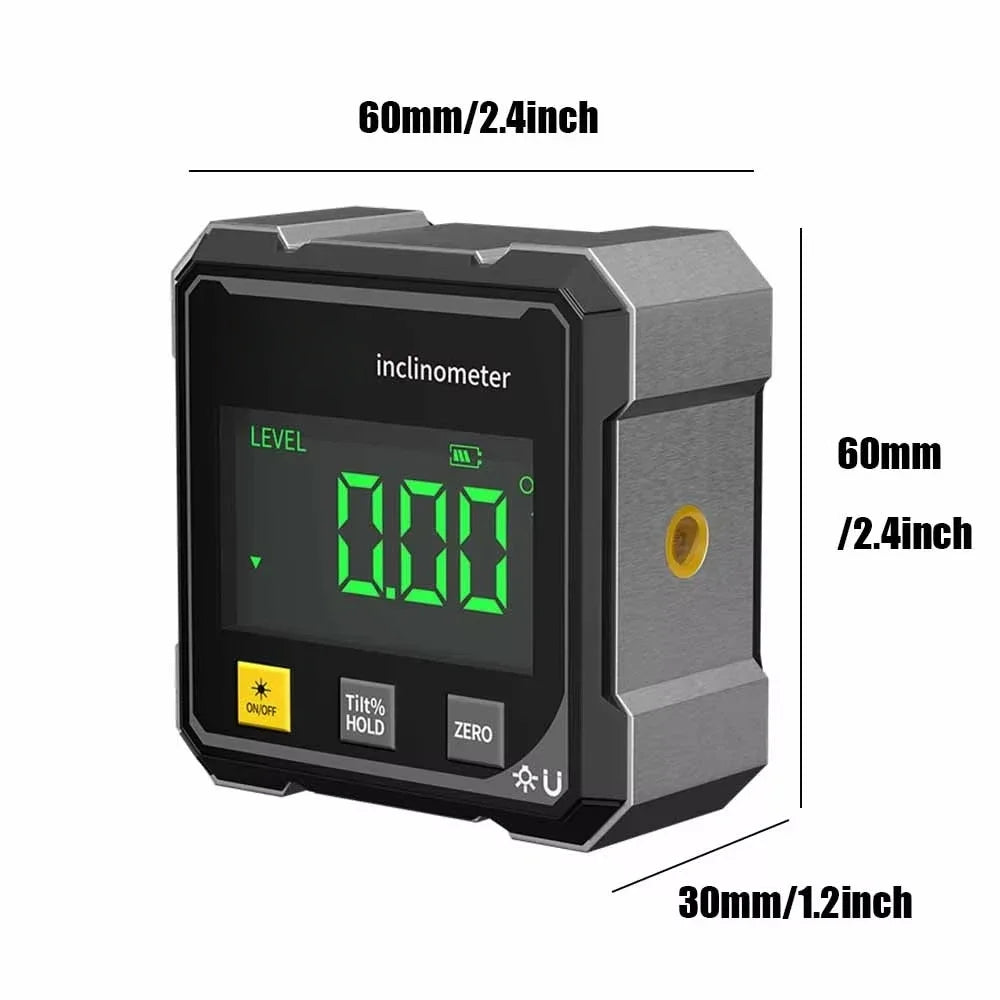 Digital Magnetic Angle Ruler & Inclinometer with Laser — Precision Protractor