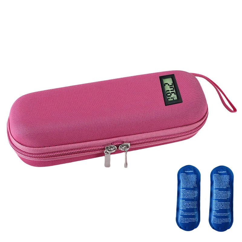 Insulin Cooler Travel Case with Thermometer Display – Waterproof Diabetic Medicine Organizer Bag