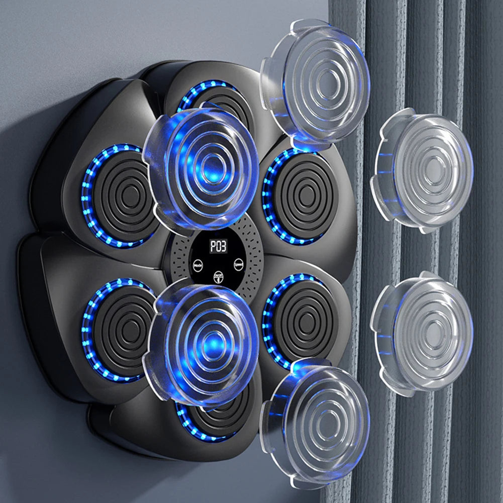 Smart Music Boxing Machine – RGB LED Reaction Wall Target with Bluetooth, Gloves Included