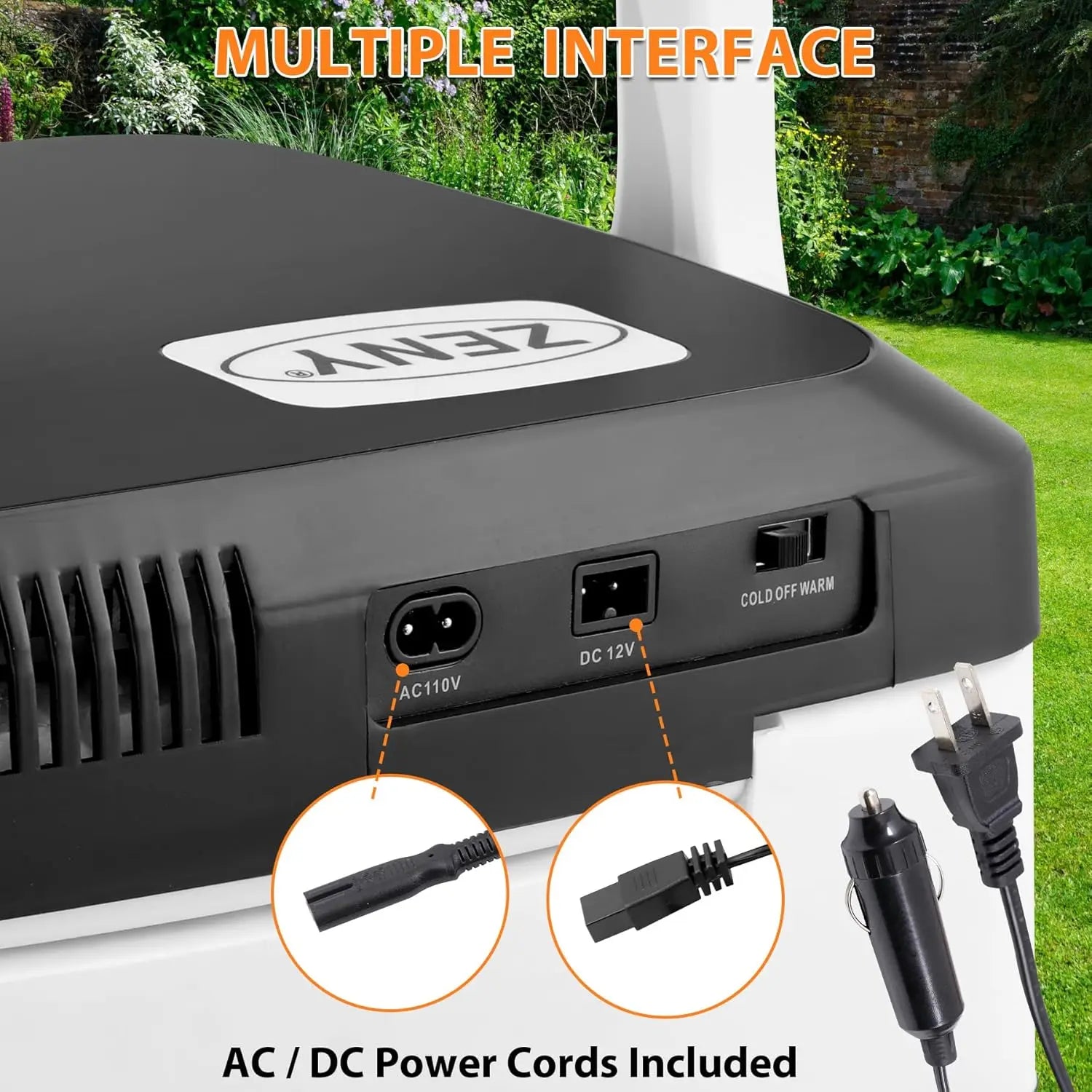 Portable 12V DC Car Refrigerator — 28 Quart Electric Cooler & Warmer with Auto Locking Handle for Travel & Camping