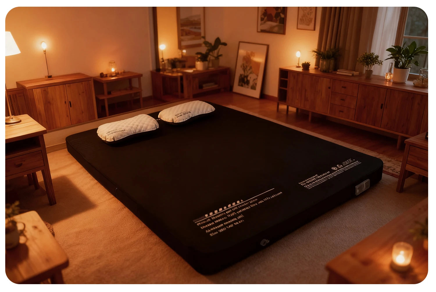 Thickened Sponge Camping Mattress – Portable Outdoor Pad with Integrated Air Pump, Self-Inflating
