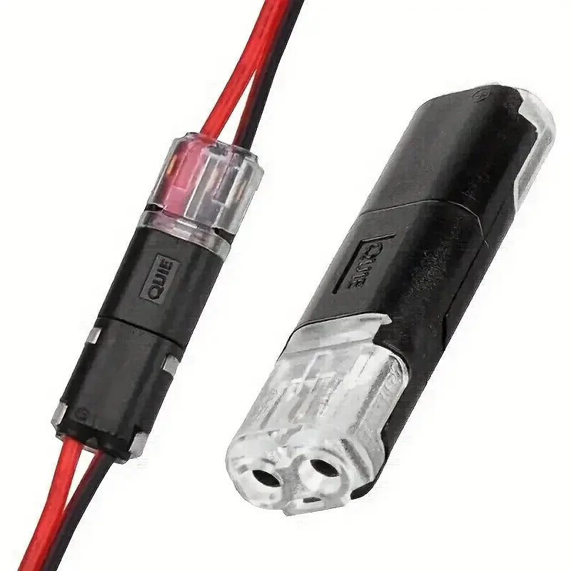 Connect Wires Instantly. No Tools. — H2 2-Pin Pluggable Wire Connectors | Nylon Insulated Copper Quick-Connect Terminal Blocks, 20, 50 & 100 Pack