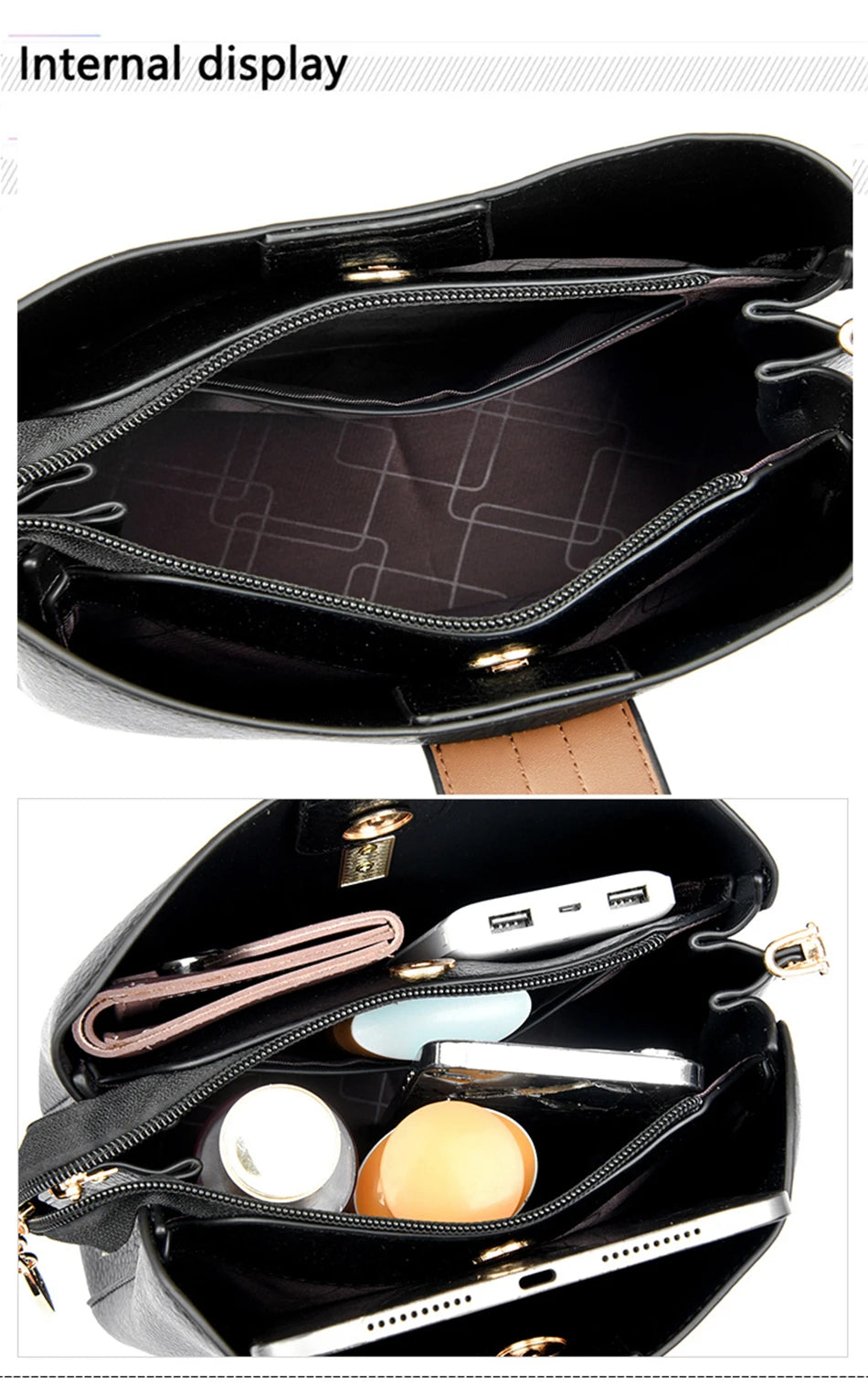 KMFFLY Patchwork Lock Square Shoulder Crossbody Bag – High Capacity PU Leather Handbag for Women