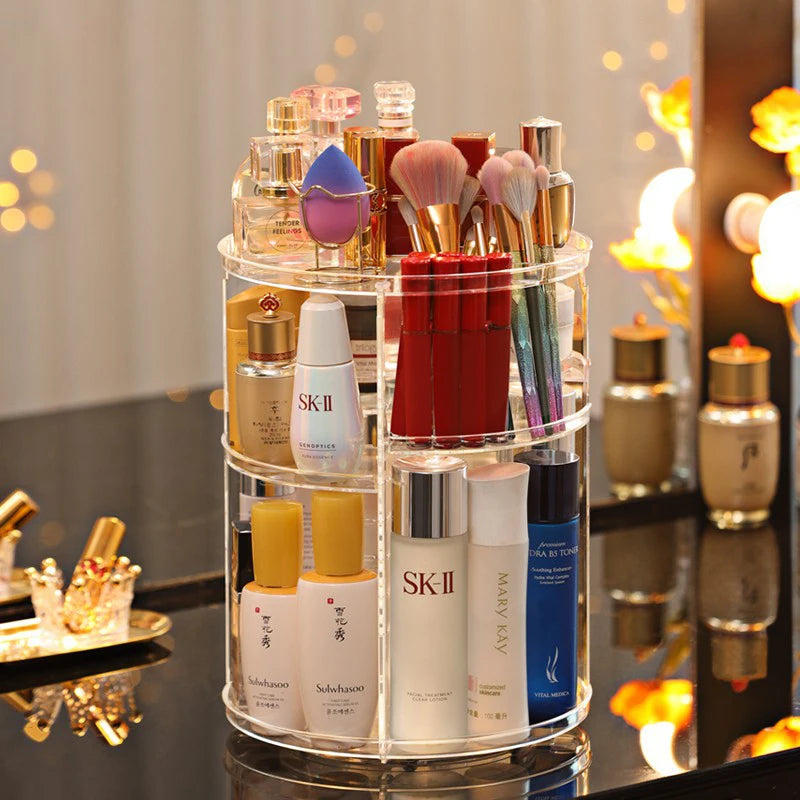 360° Rotating Adjustable Skincare Storage Rack
