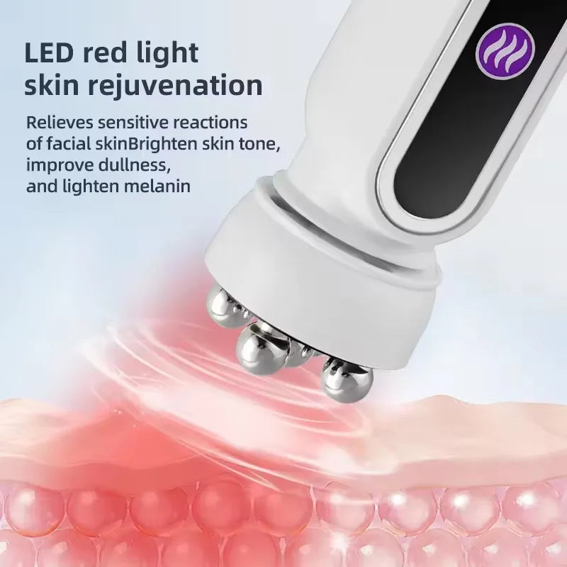 360° Rotating EMS Facial Massager with LED Phototherapy & Heat – Face Lift, Skin Tightening & Anti-Wrinkle Beauty Device