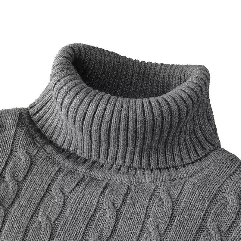 Men's Turtleneck Knitted Sweater — Classic Winter Knitwear