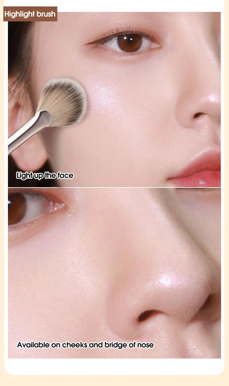 Soft Powder Blush & Highlighter Makeup Brush