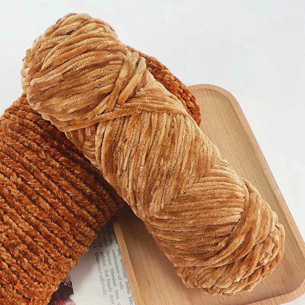Chenille Soft Velvet Yarn – 95g Blended Knitting Wool for Crochet Scarves, Baby Blankets & Hats