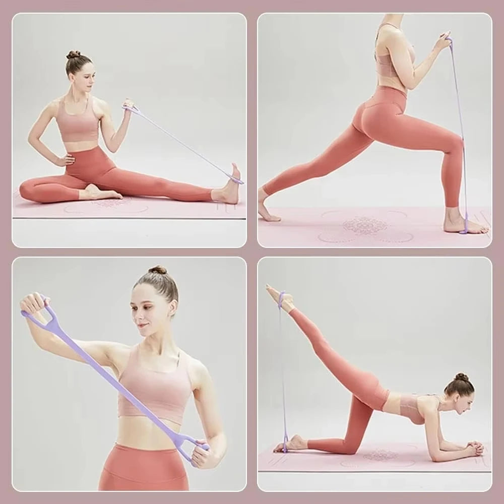 8-Shape Elastic Back & Shoulder Stretching Band – Open Shoulder Posture Corrector & Back Shaping Tool for Home Fitness