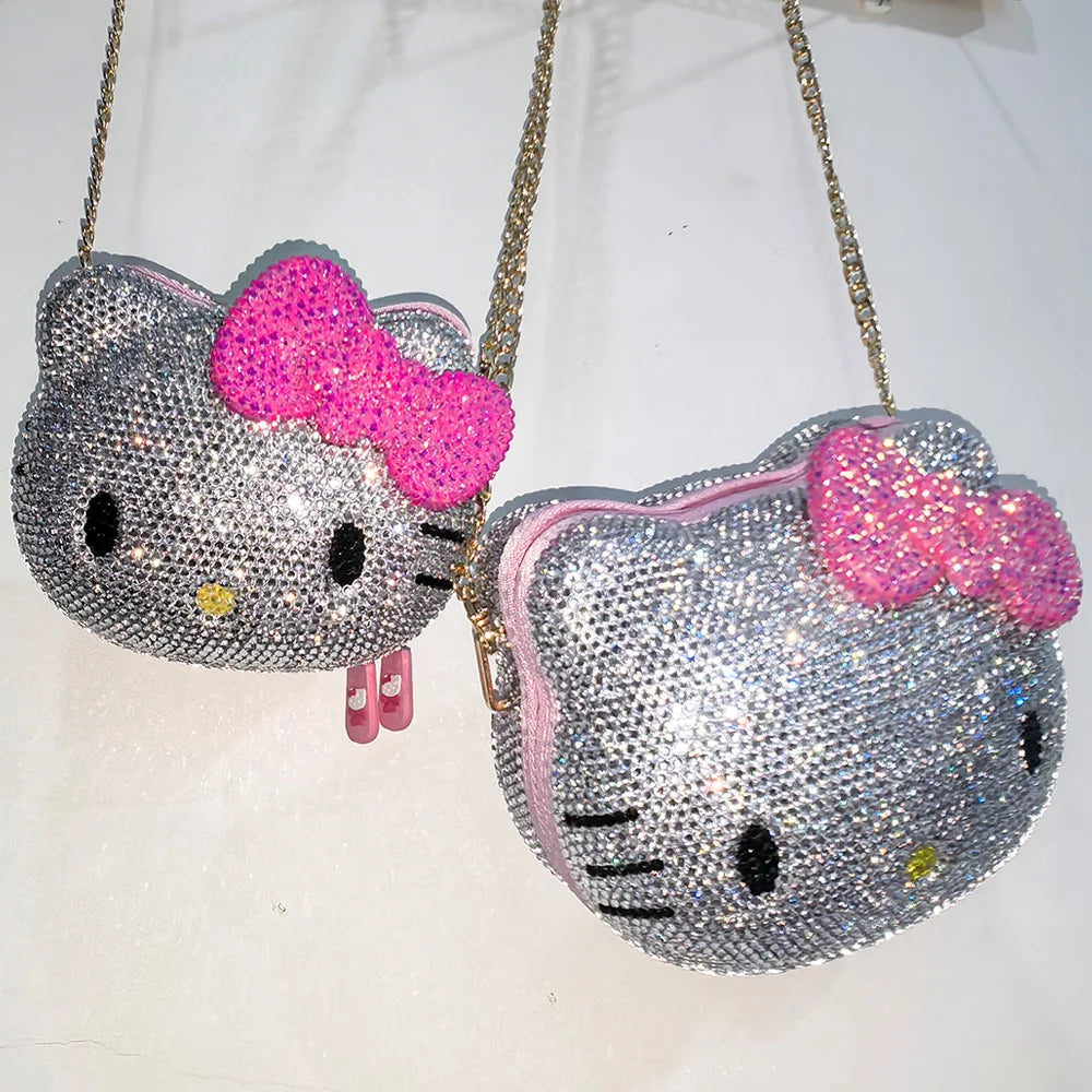 Handmade Rhinestone Crystal Crossbody Bag – Kawaii Kids Girls Luxury Handbag Birthday Gift