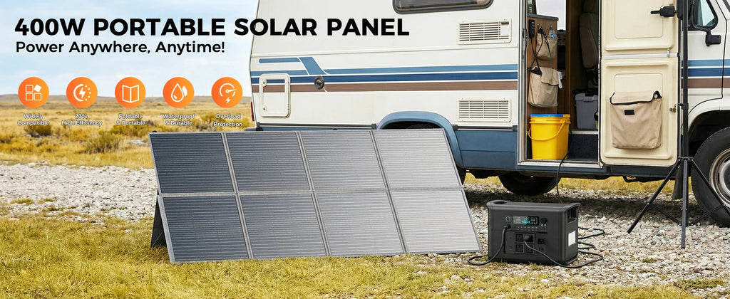 CTOLITY 400W Foldable Solar Panel – 41V, 23% ETFE Efficiency, Portable for RV & Outdoor Power