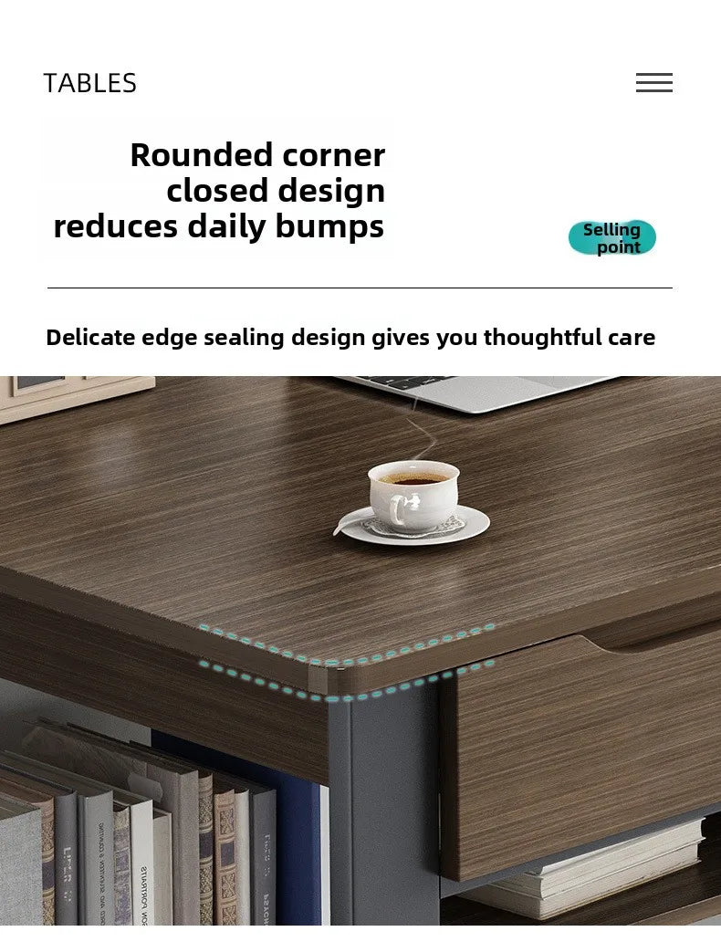 Multifunctional Computer Desk with Drawers — Metal Frame Student Study Desk, Multiple Sizes & Finishes