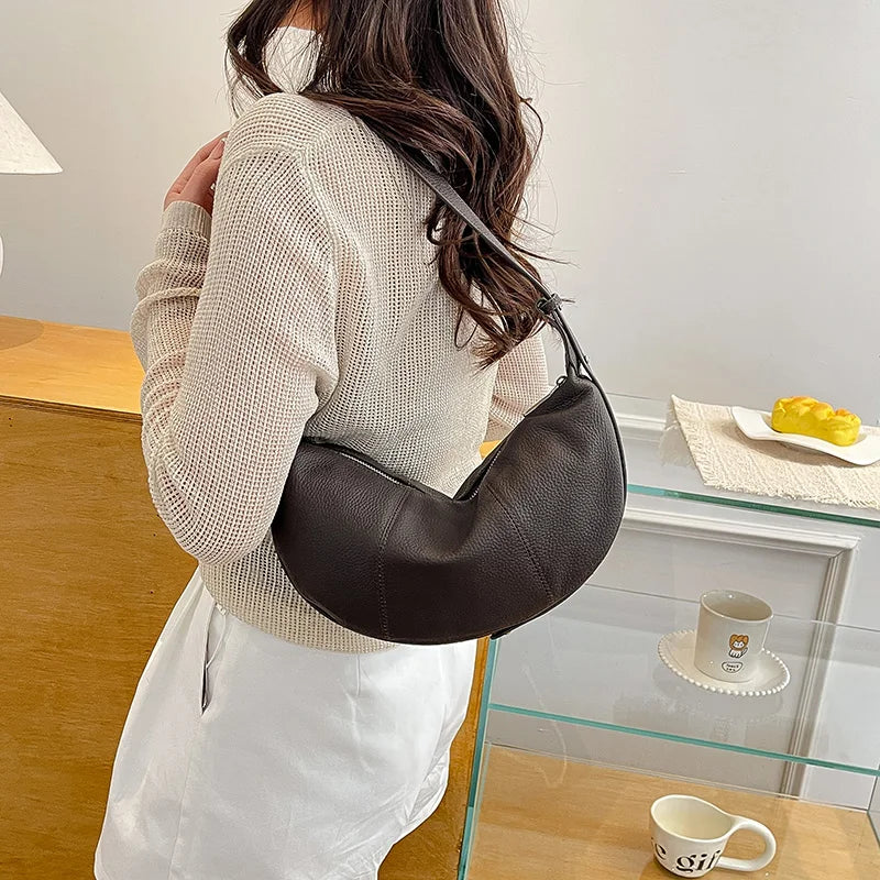 badiman 100% Genuine Cowhide Leather Tote Shoulder Crossbody Bag – Vintage Rivet Sequin Commuter Handbag for Women