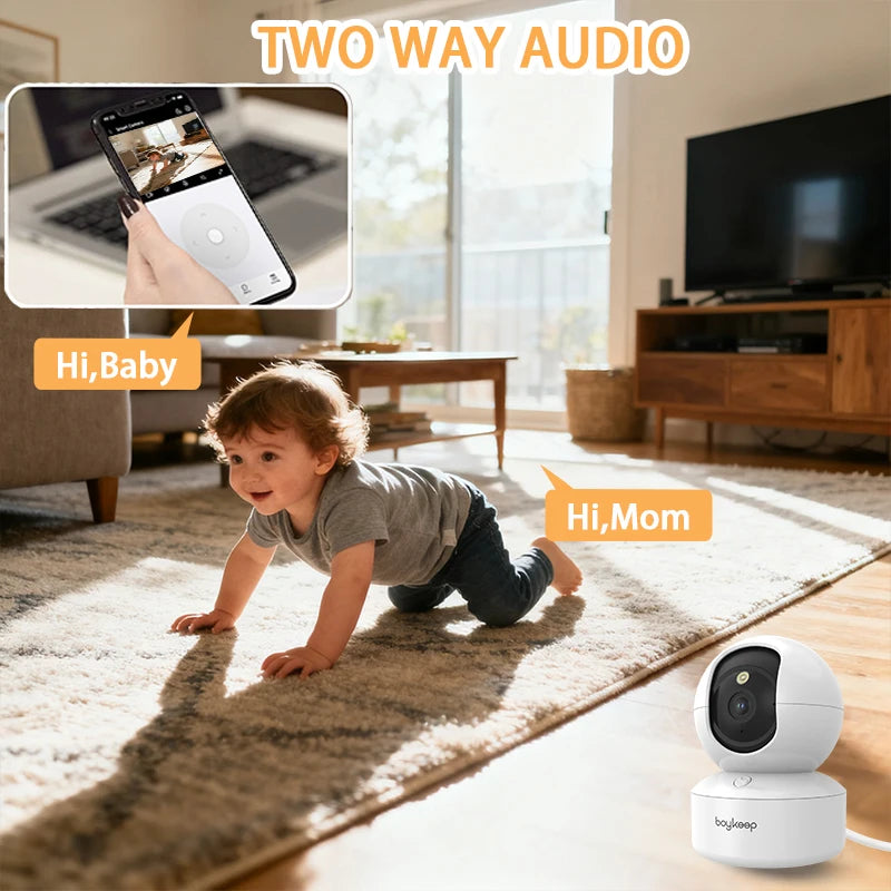 2K Pet & Baby Camera – 5G/2.4GHz WiFi, 360° Pan & Tilt, Color Night Vision, 2-Way Audio, Indoor Security
