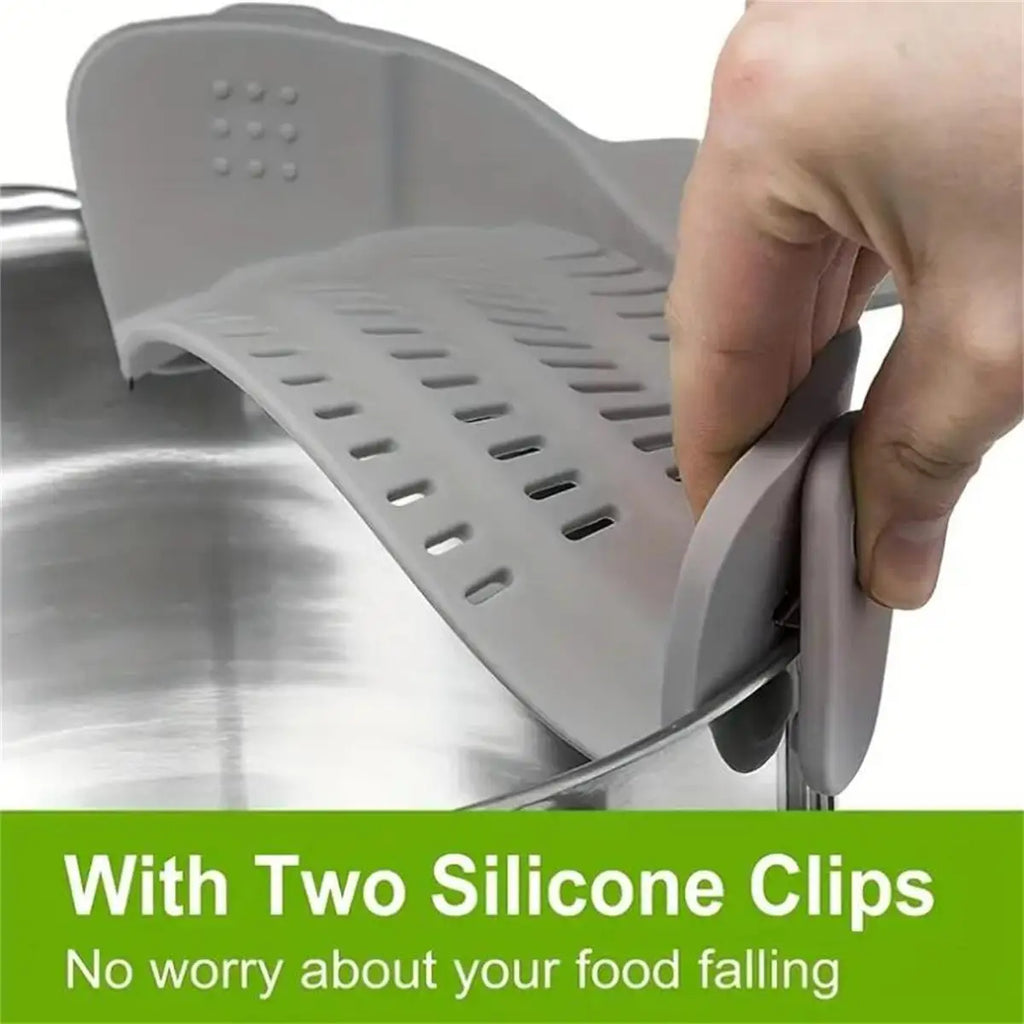 Clip-On Pot Strainer — Adjustable Strainer for Pots, Pans & Bowls