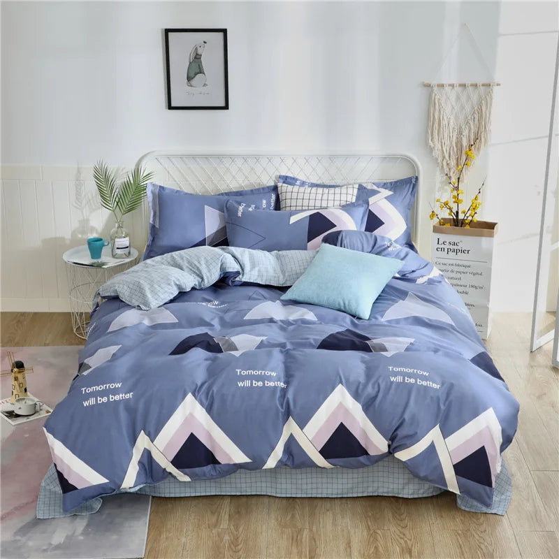 Cartoon Print Duvet Cover Set – Skin-Friendly 400TC Polyester, 3-Piece with 2 Pillowcases, 20 Designs & 4 Sizes